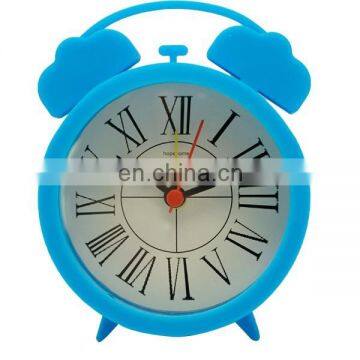 Twin Bell Home Decoration Round Unique Silicone Mini Alarm Clock