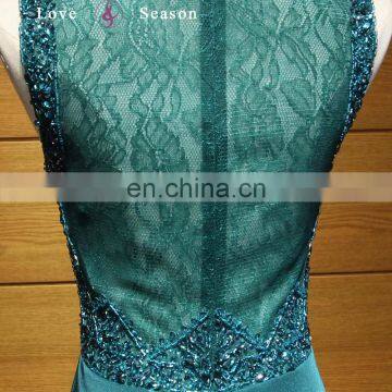 A17DL0026 O-neck Bright Sexy Lime Green Evening Dress Emerald Green Prom Dresses