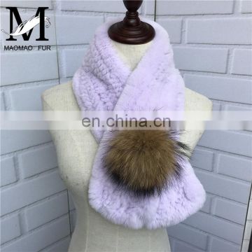 High Quality Lady's Fashion Winter Real Rabbit Fur Russian Scarf