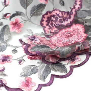Factory Direct Blossom Embroidered Bridal Tulle Lace Fabric for Dress photo-2