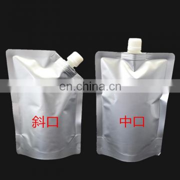 Customized cheaper price 500ml/1L blank Aluminum Foil stand up spout pouch,liquid Aluminum Foil packaging bag