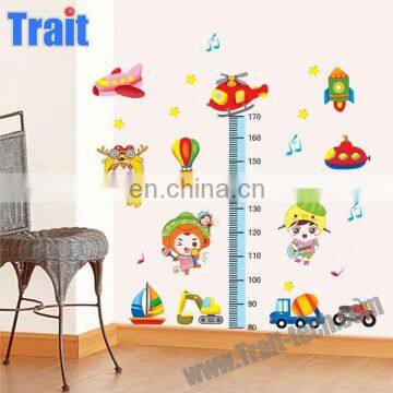 High Quality Cartoon Height Chart 50x70cm Removable PVC DIY Decorative Wall Sticker,vinyl material for wall sticker