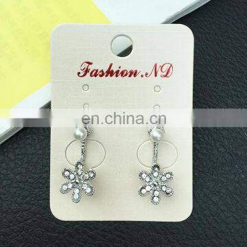 Graceful Fancy Flower Shaped Zircon Pearl Stud Earrings For Women