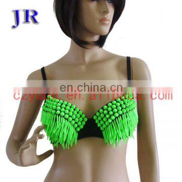 Hot sexy green decoration performance belly dance bra with thorn YD-001#