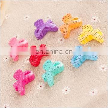 New design candy color cute plastic baby hair bow clips