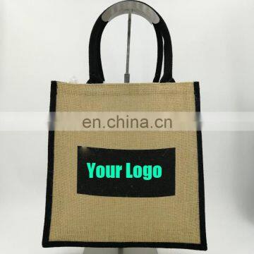 Big Plain Trendy Carrier Gusset Jute Bag photo-2