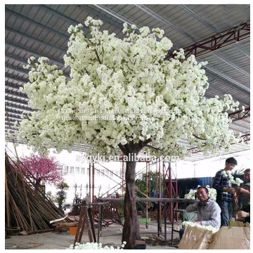 Real-touch silk white leaves artificial cherry blossom tree for decoration