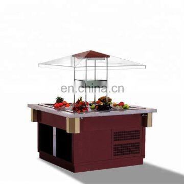 Salad Bar Refrigerated Counter Top Marble Island Chiller For Buffet