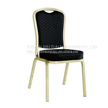 Hot Sale Hotel Banquet Office Stacking Chair Black Upholstered Aluminum Wedding Chair YD-072