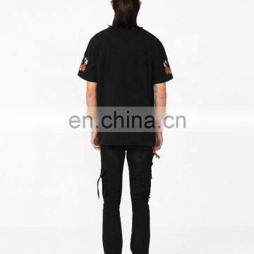 DiZNEW Clothing Manufacturers Custom Mens Cotton Embroidery Plain Black T Shirt photo-6