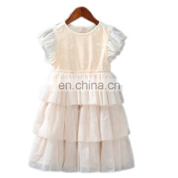 Newest Design Layered Dress Kids Girls Princess Party Weeding Wear Ruffle Kids Girl Party Dresses