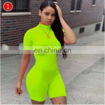 5colors Women High Elastic Sexy Tights Activewear Fitness Running Bodycon Shorts Jumpsuit photo-3