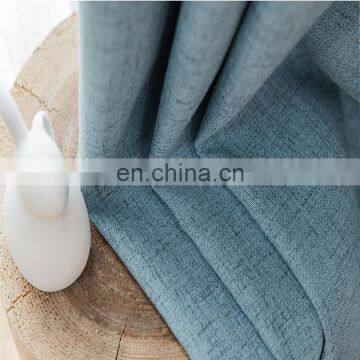 Wholesale Simple Design Style Polyester Linen Blackout Window Fabric Curtain For Living Room photo-4