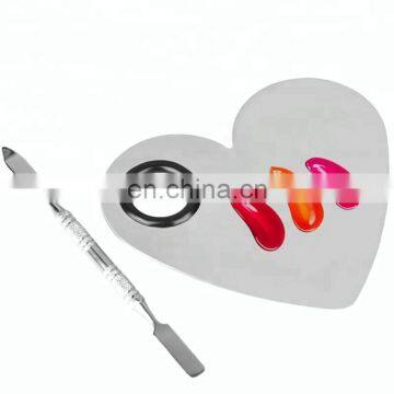 Stainless Steel New Heart Shape Makeup Nail Palette Set Spatula Fashion Palette