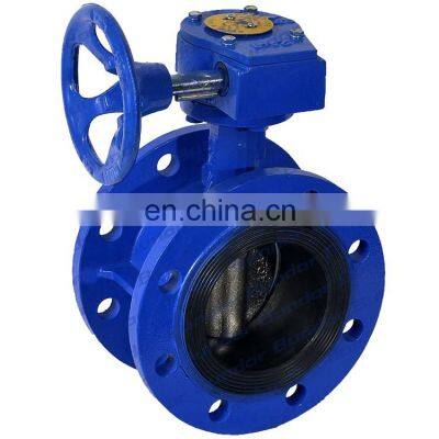 Bundor industry worm gear actuator groove butterfly valve worm gear double flange end butterfly valve