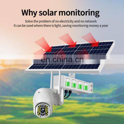 Solar Panel PTZ 4G HD Camera 1080P Full-day Video Dome IP 360 Degree Camera