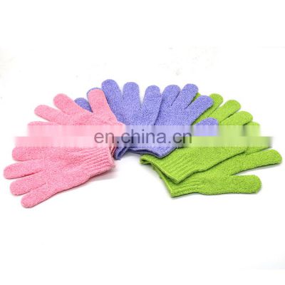 Hot Sale Nylon Spa Massage Bath Gloves Body Exfoliating Scrubber Gloves