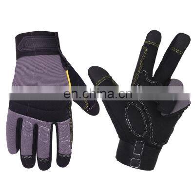 HANDLANDY Breathable Soft Synthetic and Foam Padded Palm Vibration-Resistant Touch Screen Hand Mechanic Safety Work For Men