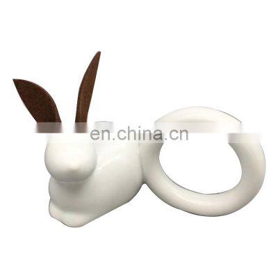 rabbit easter bunny ceramic napkin ring