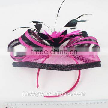 China Manufacturer Wholesale Wedding Bridal Fascinator Hat With Feather