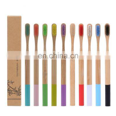 Factory price high quality 10PCS/PACK Premium Best ECO Reusable Organic color Bamboo Toothbrush