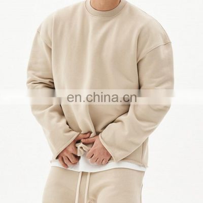 Wholesale custom men's new muscle fitness round neck 100% cotton sports loose sweater leisure training plus size pullover jogger