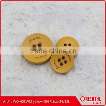 wooden suit button with coating and logo