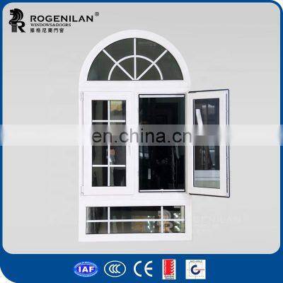 Modern Casement Window Aluminum Alloy Frame Material and Swing Open Style Arch Window Grill Design