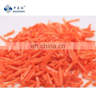 Sinocharm BRC A approved IQF Carrot Strip Frozen Carrot Strip