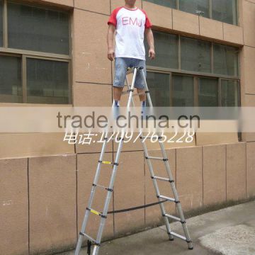 Double Sided A frame Aluminium Telescopic Ladder 2.6m+2.6m