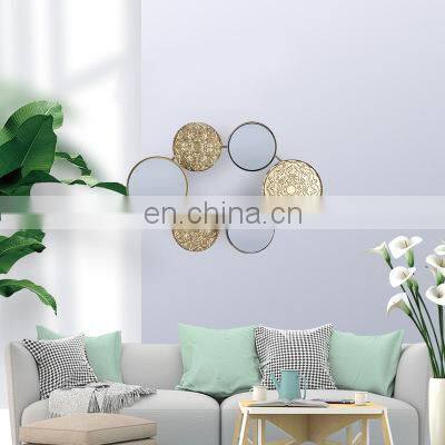 Creative Design Luxury Modern Home Wall Decor Round Mirror Comb Art Gold Metal Wall Decoration
