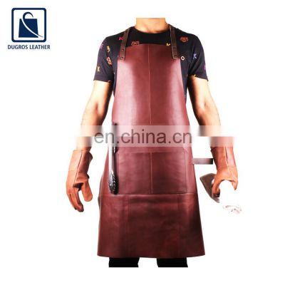 Exclusive Range of Tear Resistant and Durable BBQ Cooking Genuine Leather Apron for Wholesale Purchase