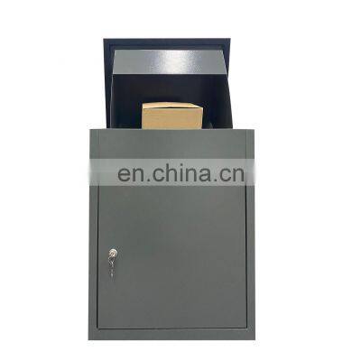 Outdoor Powder Coated Post Courier Drop Box Metal Smart Parcel Delivery Box