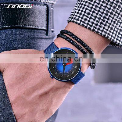 SINOBI Fashion Men's Watch Calendar Date Steel Mesh Band Quartz Watches relogio masculino Wholesale  Alloy Watch S9812G