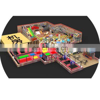 Children indoor playground soft playground equipment with big ball pool slide