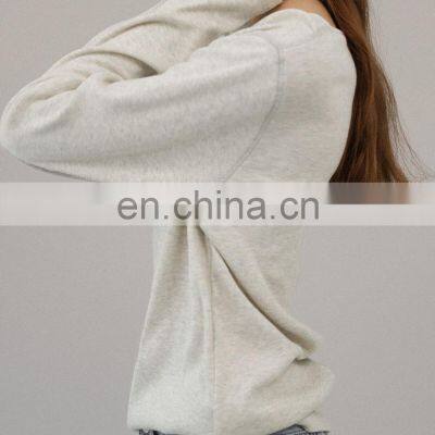 Custom Ribbed Long Sleeve Gym Fitness T-Shirt Female Workout Sportswear Yoga Top Basic Crew Neck Pullover Shirt For Women photo-5