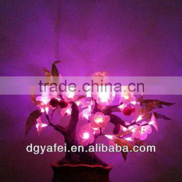 Indoor lighted LED plastc cherry blossom with fruit bonsai tree