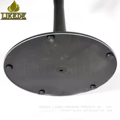 Heavy Duty Tea Table With Tulip and Trumpet Base in Black Aluminum Carbon Steel Stainless Metal Tulip Trumpet Base in Black photo-5