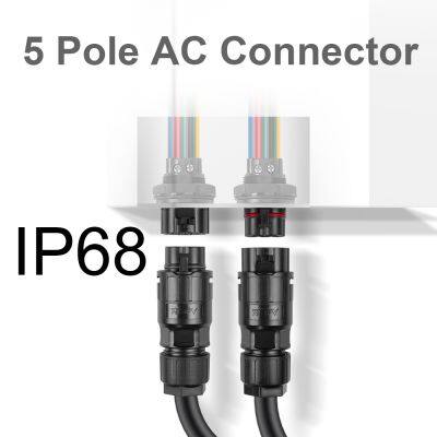 Solar Inverter AC Connector 5P NSPV Brand IP68 Waterproof Rated Current Max 65A (10sqmm)