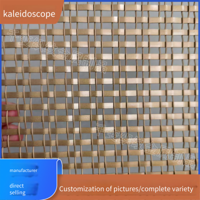 Rose Gold Curtain Wall Building Exterior Wall Decoration, European-style Background Wall Embossed Woven Metal Mesh, Screen Partition Mesh Grid photo-3