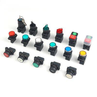 5A 250V AC Spring Rebound Push Button Switch with LED Light Source