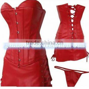 Plus Size Lingerie Bustier Fetish Faux Leather Corset