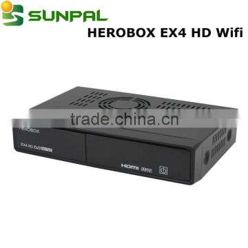 2016 new Enigma2 linux hd receiver Herobox EX4 HD dvb-S2+C+T2 combo bcm7358 processor dual core support openpli satellite