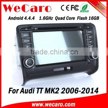 Newest Android 4.4.4 navigation system touch screen car dvd player for audi tt mk2 android bluetooth 2006-2014