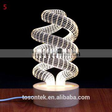 2016 New arrival LED night light 3d USB night lamp multicolors light