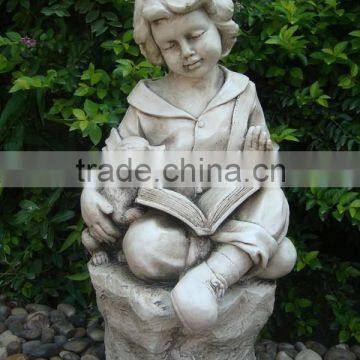 garden items reading girl garden figurine