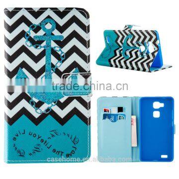 Best Selling Customized Pattern Printing pu for HUAWEI Mate7 Cases With Credit Card Slot