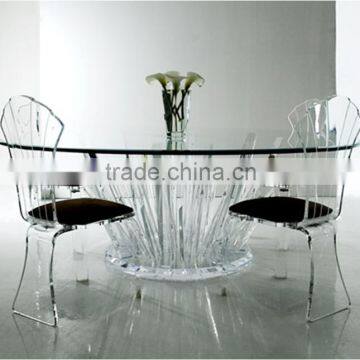 latest modern home dining furniture glass acrylic table and chairs