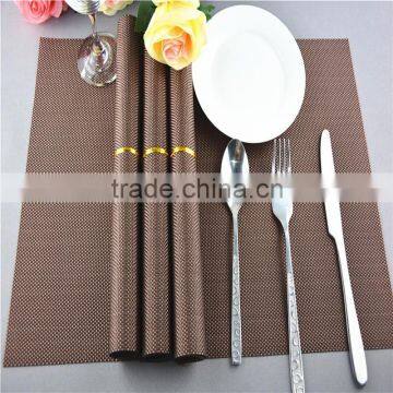 hotel table decoration PVC mat solid color brown dining placemat 45*30cm