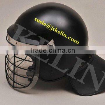 Anti Riot Helmet with visor and metal grid Fabric-covered neck protector